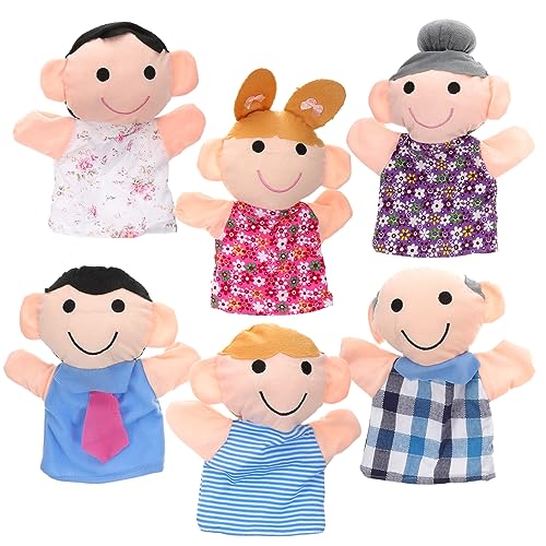 HEMOTON 6 Stück Familienhandpuppe Familienpuppen Handpuppen Für Kinder Puppen Für Babys Kinderpuppen Handpuppen Für Kinder Puppen Für Kleinkinder Puppenfamilie Plüschpuppen von HEMOTON