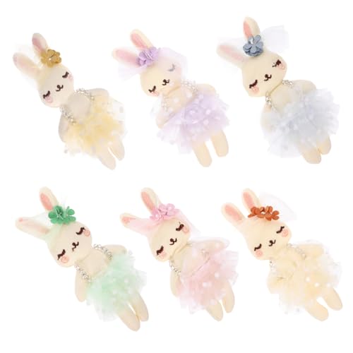 HEMOTON 6 Stück Stofftierspielzeug Kleine Osterhasen 5 1 cm Mini-Plüschhase Kaninchen Plüschtiere Stofftiere Hasenspielzeug Weiche Kleine Kaninchenpuppe Plüschanhänger Zum Aufhängen von HEMOTON