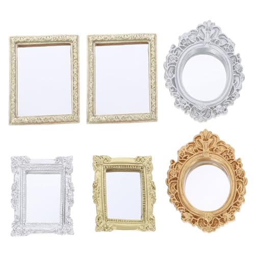 HEMOTON 6 Stück Teiliges Kleine Vintage Spiegel für Puppenhaus Klassische Mini Wandspiegel mit Geprägtem Rahmen Detailreiche Miniatur Möbel für Wohnzimmer und Vielseitige Puppenhaus HEMOTON 6 Stück Teiliges Kleine Vintage Spiegel für Puppenhaus Klassische Mini Wandspiegel mit Geprägtem Rahmen Detailreiche Miniatur Möbel für Wohnzimmer und Vielseitige Puppenhaus von HEMOTON