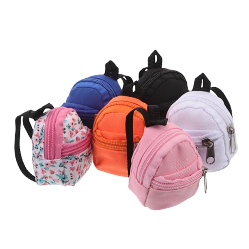 HEMOTON 6 Stück Teiliges Mini-puppenrucksack- Leichte Tragbare Schulranzen mit Reißverschluss Niedliche Miniatur-rucksackspielzeuge für Rollenspiele Puppenhaus-zubehör für Reisen und HEMOTON 6 Stück Teiliges Mini-puppenrucksack- Leichte Tragbare Schulranzen mit Reißverschluss Niedliche Miniatur-rucksackspielzeuge für Rollenspiele Puppenhaus-zubehör für Reisen und von HEMOTON