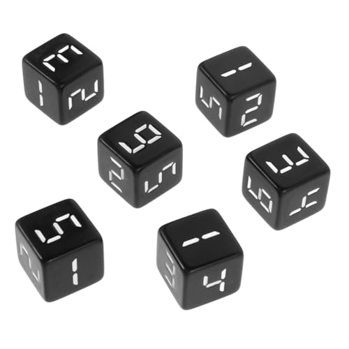 HEMOTON 6-teiliges Tragbares Spielwürfel-Set Aus Kunstharz, Standard-16-mm-schwarzwürfel Mit Zahlenmustern Für Brettspiele, Aktivitäten, Partygeschenke, Verwendung Brettspiel von HEMOTON