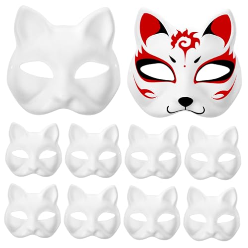 HEMOTON 60 Stk Zellstoff-Blank-Maske schlichte Maskerademaske Tier zum Malen halloween masken halloweenmaske Spielzeug Halbgesichtsmaske zum Selbermachen einfache maske selber machen Weiß von HEMOTON