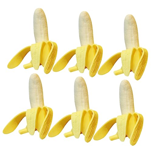 HEMOTON 6St Fake Banana Artificial Food Props Sensory Halloween Party tatsächl Kinderspielzeug Spielzeuge Spielzeug zum Stressabbau Spielzeug zum Quetschen Banane Zubehör von HEMOTON