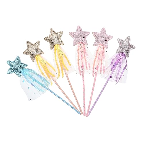 HEMOTON 6St zappeln Fidget Bausatz Bausätze Fairy Wand Toys Kreatives Zauberstab Feenstöcke für Mädchen Pailletten von HEMOTON