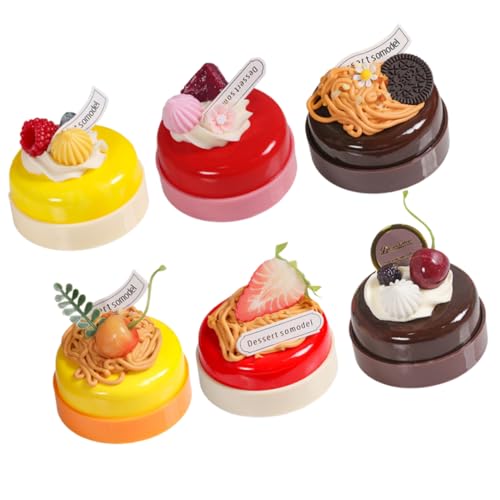 HEMOTON 6st Kuchenmodelle Mini-kuchenformen Kuchen-Food-Modelle Gefälschter Kuchen Mini-laibkuchenförmchen Kuchen -Topper Künstlich Simulation Kuchenstand Kuchendeckel PVC von HEMOTON