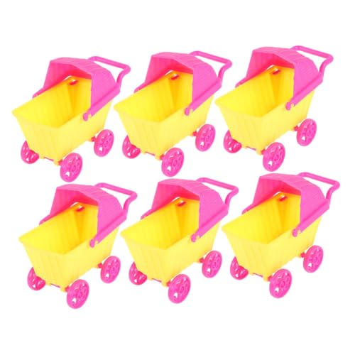 HEMOTON 6st Puppenwagen Mini-einkaufswagen Einkaufswagen Im Supermarkt Kinder Einkaufswagen Puppen-einkaufswagen Einkaufswagen Spielen Puppenhaus-einkaufswagen Einkaufswagen-Modell Plastik von HEMOTON