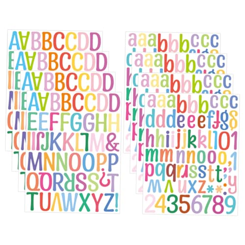 HEMOTON 8 Blatt Alphanumerische Aufkleber Mülleimer Aufkleber Alphabet Buchstaben Aufkleber Alphabet Aufkleber DIY Aufkleber Alphabet Aufkleber Scrapbooking Aufkleber Zahlen von HEMOTON