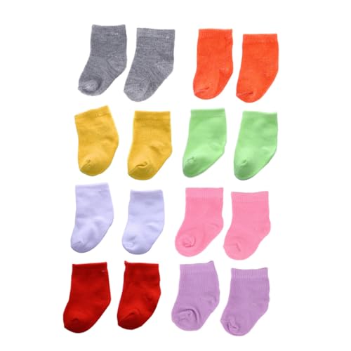 HEMOTON 8 Puppensocken sockenschuhe Kinder socken Kinder Dollhouse Furniture Tu so, als würdest du Socken Spielen Babysocken Bebe Puppen-Foto-Requisiten Puppenkostüm Stoff von HEMOTON