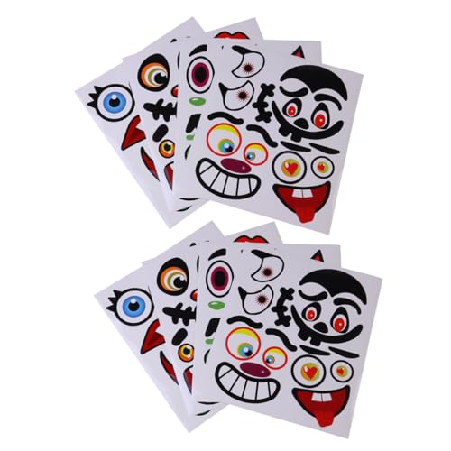 HEMOTON 8 STK Kürbis- -Aufkleber Gesichtsabziehbilder Basteln Kürbis-gesichtsabziehbilder Kürbis Wandtattoo Kürbis Dekorationsset Halloween-Sticker-Sets Zum Selbermachen Halloween Deko von HEMOTON