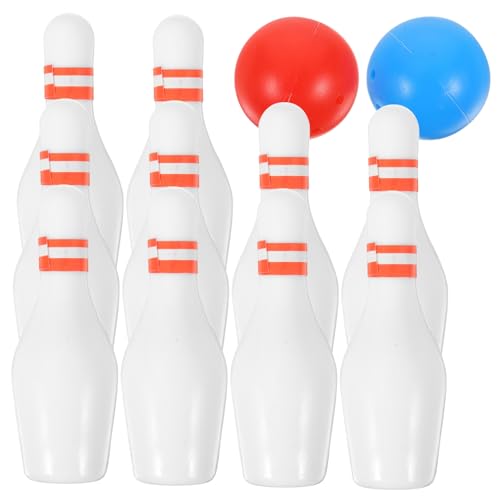 HEMOTON 8 Sätze Spielzeug-Bowlingkugel außerhalb des Spiels Dekorationszubehör Wohnkultur Geschenktasche Mini-House-Bowling-Modell Kleine Bowlingbahn aus Harz Miniatur Stift Möbel von HEMOTON