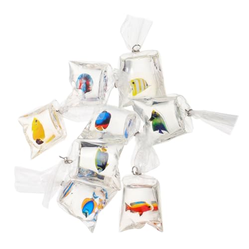 HEMOTON 8 Stück Transparente Fischschmuckstücke Aus Kunstharz Mini Rifffisch Anhänger Kunstharz Anhänger Für Armbänder Kunstharz Anhänger Mini Fisch Charms Seefisch Charms von HEMOTON