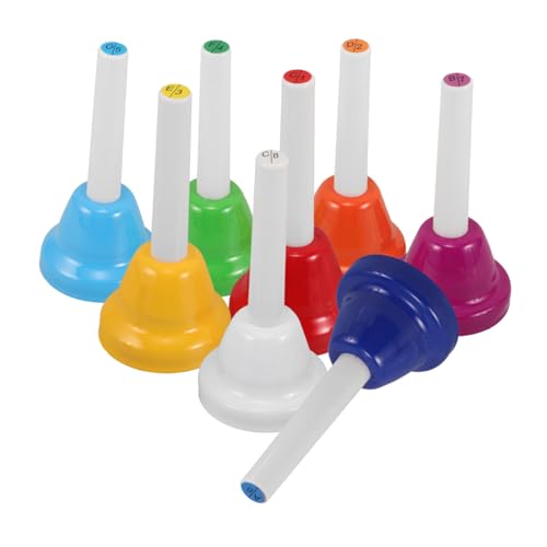 HEMOTON 8 Teiliges Musik Handglocken Set Sportspielzeug Musikspielzeug Handrufglocke Musikspielzeug Schreibtischglocken Service Thekenglocke Tempelglocke Alarmglocke von HEMOTON