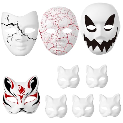 HEMOTON 9 Stk Zellstoff-Maske Dinosauriermaske Halloween-Säuberungsmaske Untergangsmaske Maskenkostüm Gesichtsmaske halloween maske Halloweenmaske weiße Masken Halloween-Maske Papier von HEMOTON