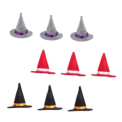 HEMOTON 9St Weinflasche Hexen Hut Topper Mini-Hexenhutflasche schmücken Hexendekor Rotwein Halloween Party Halloween deko der schwa Weinflasche dekorativer Hut Tischflaschenabdeckung Stoff von HEMOTON