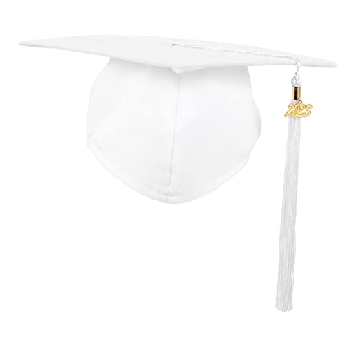 HEMOTON Abschlusskappe 2023 Abschlusshut 2023 Graduierung des Kappenhalters Grad 2023 Abitur graduation cap abschlussgeschenk Partygeschenke elastische Abschlusskappen Polyester Weiß von HEMOTON