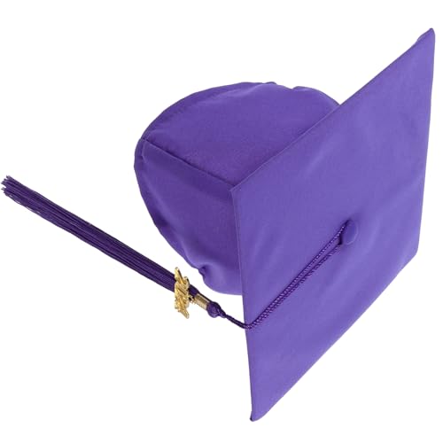 HEMOTON Abschlusskappe 2023 Geburtstagskappe Abschlussfeier-Hut Hüte für Männer graduation cap Abschlussmütze Abschlusshüte aus Polyester für Erwachsene Abschlusshüte basteln Violett von HEMOTON