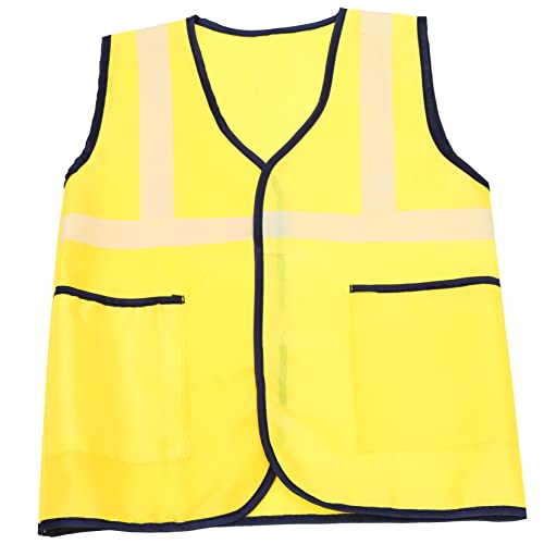 HEMOTON Arbeitskleidung Für Kinder Kinderweste Kleid Für Kinder Aufkleber Für Kinder Kleinkindspielzeug Kinder Aufkleber Hüte Für Kinder Kostüm Bauweste Kinderkleid Jungenhüte Yellow Stoff von HEMOTON