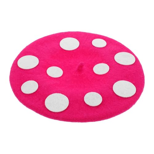 HEMOTON Baskenmützen halloween kopfschmuck Kinderkappe Rollenspiel Hut in Pilzform Kawaii-Hüte lustiger Pilzhut Pilz-Strickmütze kawaii pflanze cosplay kappe Pilze Mütze Wollmischung Rosy von HEMOTON