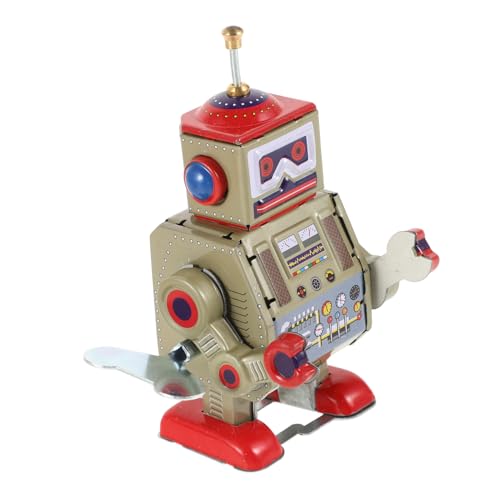 HEMOTON Blechroboter Roboter Uhrwerk Spielzeug Blechspielzeug aufziehen Klassische Roboterfigur Tinplate Spielzeug Wind Up Spielzeug Retro-Roboterfigur Uhrwerk-Roboter-Spielzeug Weißblech von HEMOTON