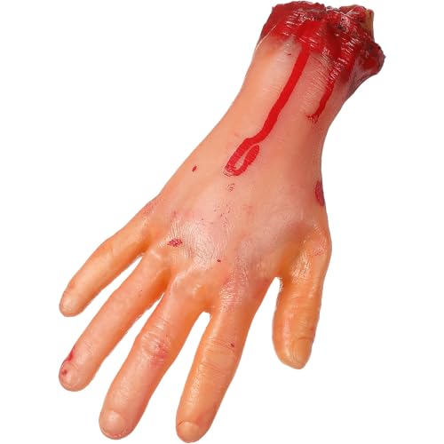 HEMOTON Halloween Gebrochene Hand Unheimlich Gefälschte Blutige Hand Skelett in Lebensgröße Beweglich Körperteile Halloween Blut Gebrochene Hand Abgetrennte Hand Stumpf Requisiten Zubehör von HEMOTON