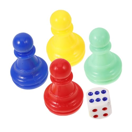 HEMOTON Brettspiel-Schachspiel Farbspiel Flugschach Schachfiguren Spiel Würfel Spielfiguren Farbwürfel Jetons Zubehör für Brettspiele Token-Board Bauern im Spiel Leben Brettspiel Plastik von HEMOTON