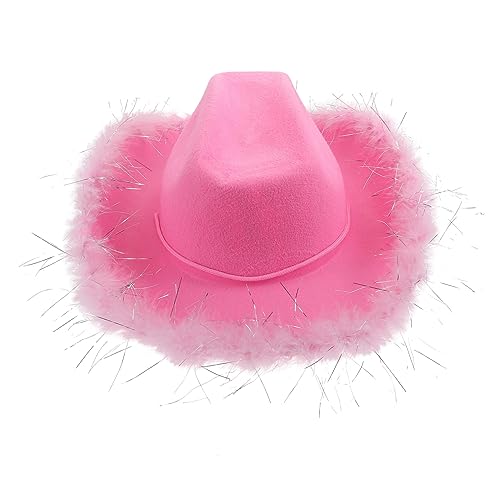 HEMOTON Denim-Filzhut Cosplay Kappe Festival faschingsaccessoires fasching accessoires partyhütchen Schützender Hut accessoires fasching Performance-Hut Feierhut Filzstoff Rosa von HEMOTON