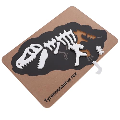 HEMOTON Dinosaurier-Fossilien-Puzzle Hölzernes Dinosaurier-Puzzle Dino-Skelett-Knochen-Puzzle Montessori-Kognitives Spielzeug Lernspielzeug Für Kinder Kleinkinder von HEMOTON