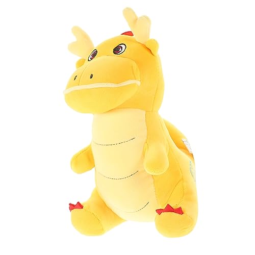 HEMOTON Drache Stoffpuppe Drachenspielzeug Drachen-Sternzeichen- Cartoon-drachenpuppe Drachen-kuscheltiere Drache Gefülltes Puppenspielzeug Jahresdrache Stofftier Plüsch Yellow von HEMOTON