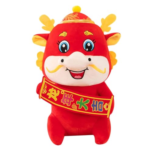 HEMOTON Drachen-kuscheltiere Chinesisches Neujahrsmaskottchen Chinesisches Neujahrspuppenspielzeug Drachenpuppenspielzeug Stoffpuppe Mit Drachen Im Chinesischen Stil Pp Baumwolle von HEMOTON