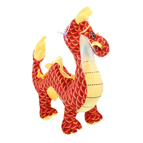 HEMOTON Drachen-plüschtier Ausgestopfte Drachenpuppe Chinesischer Tierkreis Drache Kuscheltier Drache Geldsack Puppendekor Drache Stofftier Glückspuppe Im Rot Chinesischer Stil China von HEMOTON