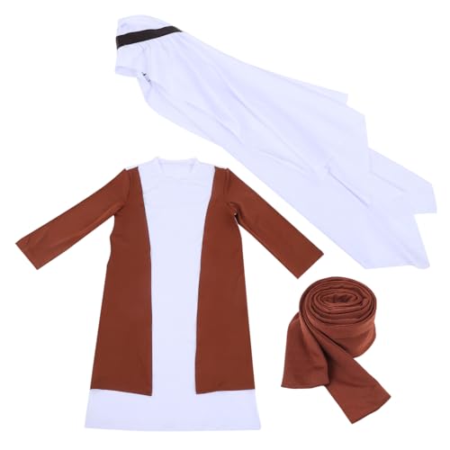 HEMOTON Dubai Shepherd-Kleidung Arabisches Prinzenkostüm Arabisches Kostüm Biblisches Kostüm Halloween-kostüme Männer Arabische Kostümmänner Hirtenkostüm Für Schäferkostüm Polyester von HEMOTON