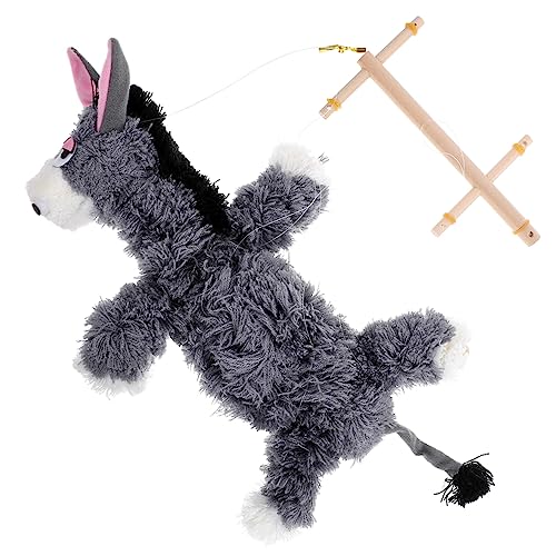 HEMOTON Esel-Marionette Clown-handpuppe Esel-plüschtier Themberchaud-plüsch Stofftier Eselspielzeug Für Kinder Marionettenpuppe Kuscheltiere Für Mädchen Handpuppen Kiefernholz Grey von HEMOTON