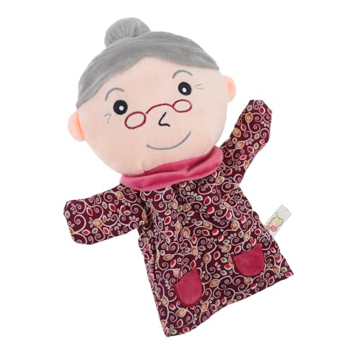 HEMOTON Familie Handpuppe -plüschtier Bauchrednerpuppen Marionette Mini- Für Babypuppen Babyspielzeug Handpuppen Für Babys Kinderspielzeug Plüschpuppen Rot Stoff von HEMOTON