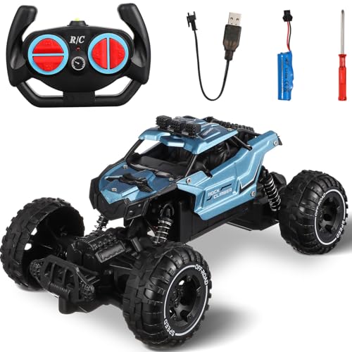 HEMOTON Ferngesteuertes Auto Ferngesteuerter Gelände-Truck Für Jungen Wiederaufladbarer Rc-Truck Mit Led 1:16 Rc-Autos Mit Karosserielicht Für Weihnachten Kinder Anfänger von HEMOTON