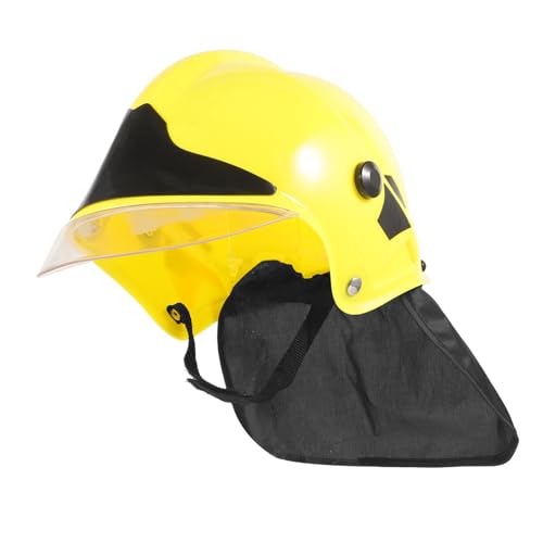 HEMOTON Feuerwehr-Requisiten Lustiger Hut verrückter Hut Chef Feuerwehrmann Schutzhelm safety helmet security cap Feuerwehrhelm safety cap Partykostüme Cosplay-Feuerwehrmützen Stoff Yellow von HEMOTON