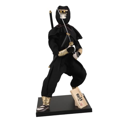 HEMOTON -Figur Japanische Puppen Sammlerpuppen Kunstvolle Puppen Traditionelle japanische Deko Ninja Deko Figur japanische -Statue traditionelle japanische Puppe Gips Black von HEMOTON