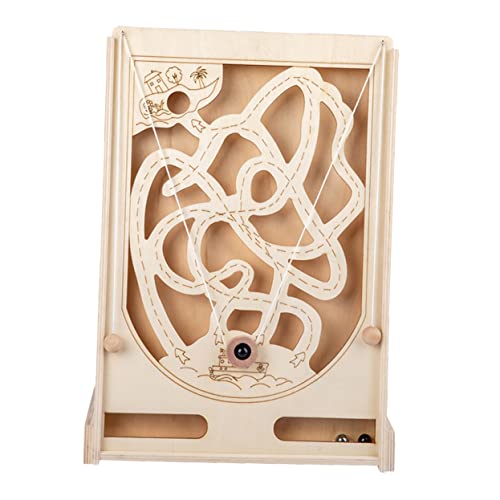 HEMOTON Flipper-Spiel Kinderrätsel Rätsel für Kinder Labyrinth-Abenteuerspiel interaktives Spielzeug murmelspiele für Kinder Holz-Marmor-Puzzle-Spielzeug Gedankentrainingsspielzeug hölzern von HEMOTON