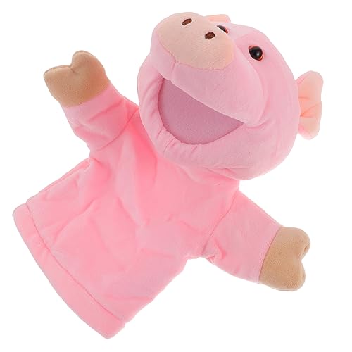 HEMOTON Früherziehung Handpuppe Plüsch- -Puppe realistisches Handspielzeug interaktives Spielzeug beschwertes Kuscheltier Toy Schweinchen Handpuppe Tiere Handpuppe PP Baumwolle Rosa von HEMOTON