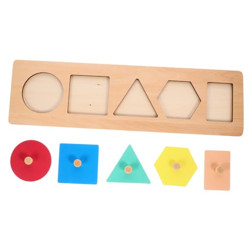 HEMOTON Geometrische Tafeln Spielzeug Spielzeuge Puzzle Sortierschalen Puzzlekleber Kinderspielzeug Aus Holz Formen Puzzle Formpassendes Brett Rätsel Für Kinder Formsortierer Hölzern von HEMOTON