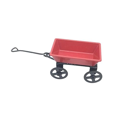 HEMOTON Gepäckwagen Ornamente Chrom Gartenwerkzeugwagen Schubkarre Mini Hauswagen Schiebewagen Modell Mini Boot Puppenhaus Zubehör Maßstab 112 Kleinkinderwagen Miniatur von HEMOTON