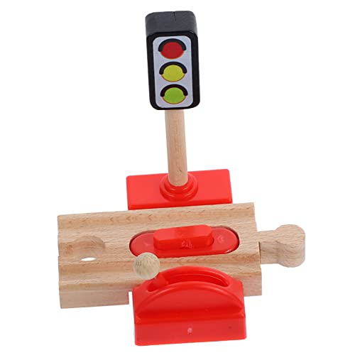 HEMOTON Gleiszubehör Eisenbahnspielzeug aus Holz Signalstation aus Holz holzeisenbahn für kinder Zugspielzeug für Kinder Kinderspielzeug Spielset aus Holz kindermodell selber machen Spur von HEMOTON
