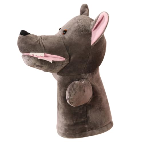 HEMOTON Handpuppe Wolf Weiche Hand Wolf-fingerpuppen Handpuppe Spielzeug Plüsch Handpuppe Plüschtier Wolf Zoo Tier Handpuppen -handpuppen Ganzkörperpuppe Dark Grey Pp Baumwolle von HEMOTON