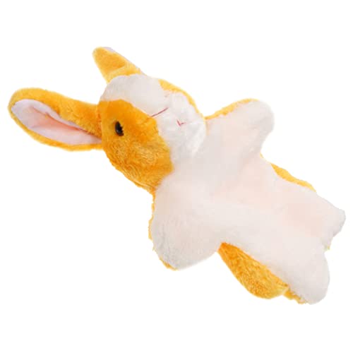 HEMOTON Hase Handpuppe handhaben Figuren Charakter einstellbar Künstliche Aquarienpflanzen interaktives hasenpuppe Kaninchenpuppe ausgestopfter Hase PP Baumwolle Yellow von HEMOTON