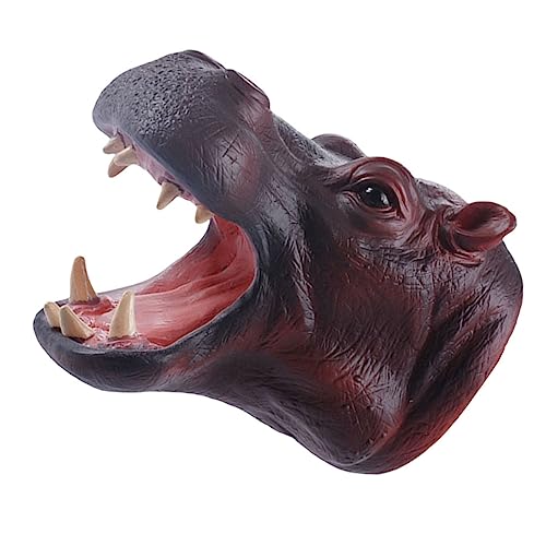 HEMOTON Hippo Handpuppe Spielzeug Künstliches Tier Dinosaurier-fingerpuppen Nilpferd Spielzeug Kinderzubehör Nilpferd-fingerpuppen Kinder Spielset Kinderpuppenspielzeug Tierpuppen Coffee von HEMOTON