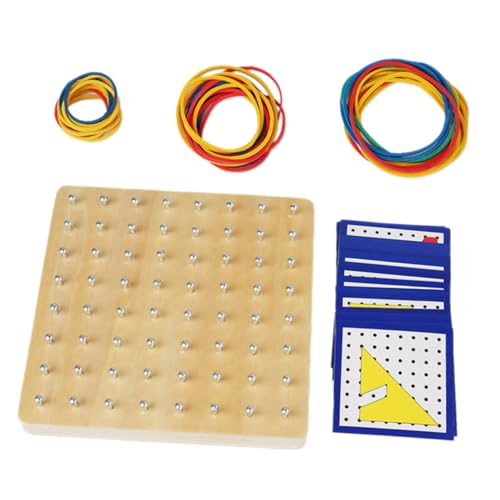 HEMOTON Holz Geoboard Nagelbrett mit Gummibändern Montessori Lernspielzeug für Vorschule Geometrisches Puzzle Kreativität und Formenerkennung Sicheres Pädagogisches Steckspielzeug HEMOTON Holz Geoboard Nagelbrett mit Gummibändern Montessori Lernspielzeug für Vorschule Geometrisches Puzzle Kreativität und Formenerkennung Sicheres Pädagogisches Steckspielzeug von HEMOTON