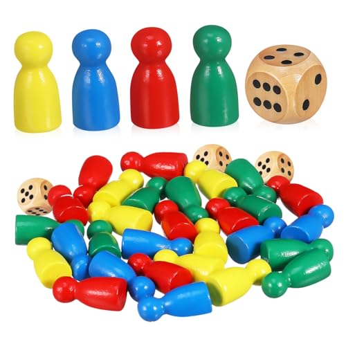 HEMOTON Holz Spielfiguren mit Würfel Robust Glatt für Brettspiele Familie Bildung Party Mehrspieler Spaße HEMOTON Holz Spielfiguren mit Würfel Robust Glatt für Brettspiele Familie Bildung Party Mehrspieler Spaße von HEMOTON