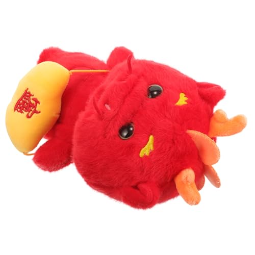 HEMOTON Jahr des Drachen-Plüschspielzeugs Sternzeichen Tiere Maskottchen Spielzeug Drachenfiguren Drachenspielzeug Drachen-Plüschtier kleine Drachenpuppe Drachenpuppenspielzeug Tuch von HEMOTON