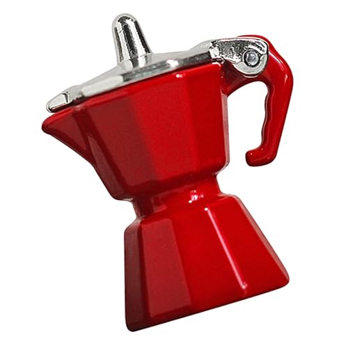 HEMOTON Kaffeemaschinen- Mini-Mikrowelle Wasserkocher elektrisch Kaffeesatz Miniatures puppenhauszubehör Mini-Kaffeemaschine als Mini-Kaffeemaschine Legierung rot von HEMOTON