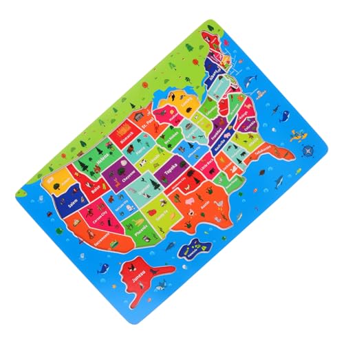 HEMOTON Karten-Puzzle-Spielzeug Kinder Rätsel Uns Kartenrätsel Usa-kartenrätsel Kinder Puzzles Weltkarte Für Kinder Puzzles Für Kinder Im Alter Von 8-10 Jahren Karten Für Kinder Hölzern von HEMOTON