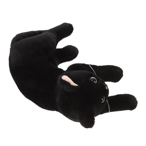 HEMOTON Katze Plüschtier Ausgestopftes Katzenspielzeug Kuscheltier Schwarze Katze Stofftier Katze Halloween-Figuren Gefüllter Katzenplüsch Kuscheltiere Katze Katzenpuppe Black von HEMOTON